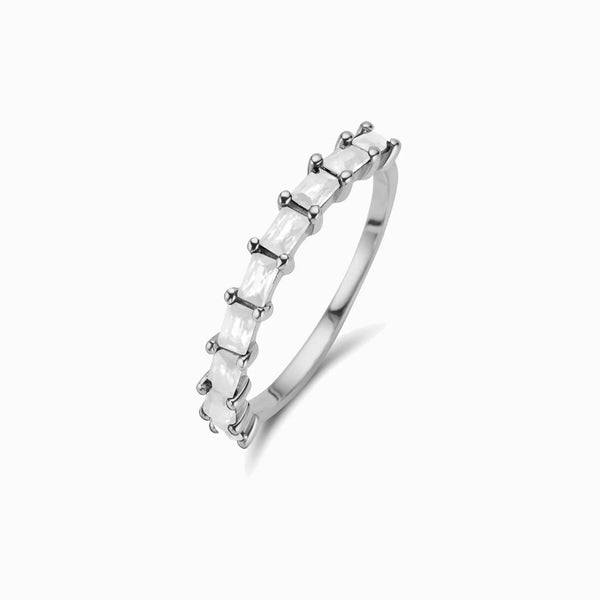 Promise-Ring mit 9 Zirkonia - Silber