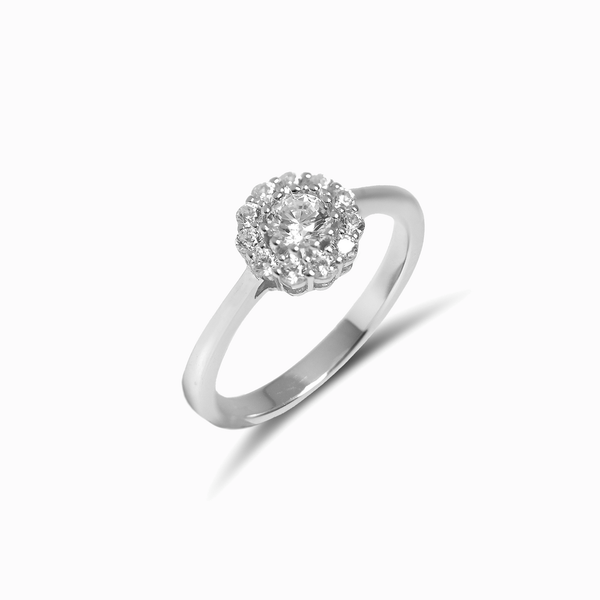 Promise-Ring mit 12 Zirkonia Silber