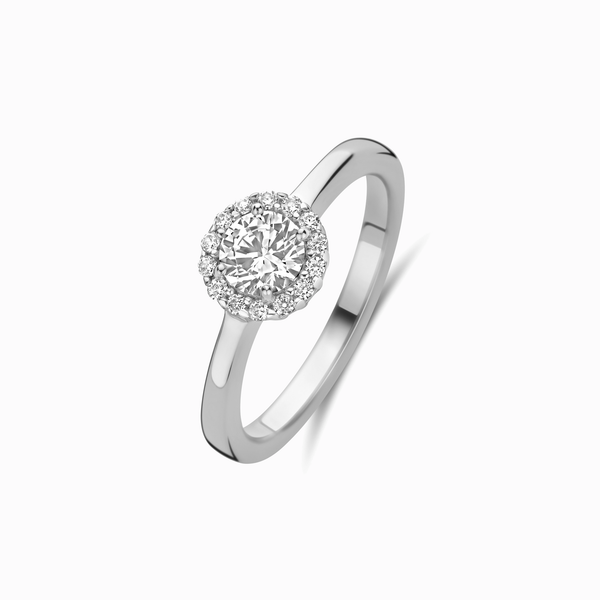 Promise-Ring mit 15 Zirkonia Silber