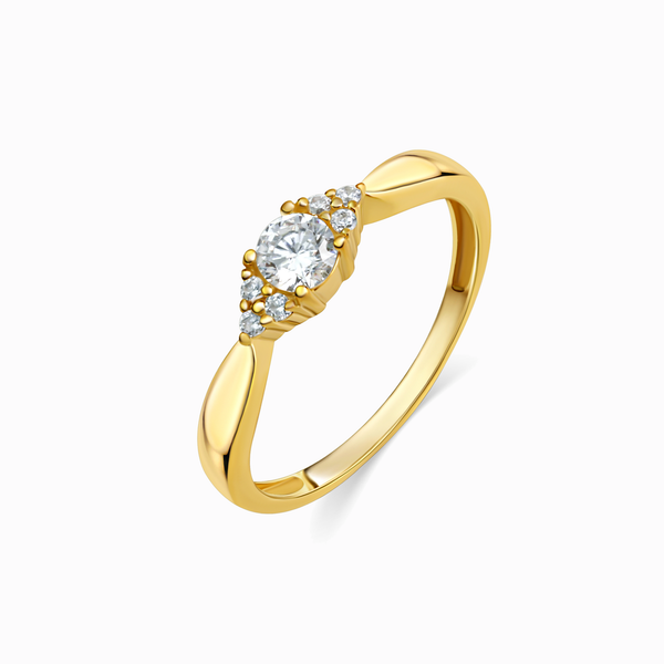 Promise-Ring mit 7 Zirkonia - Gold