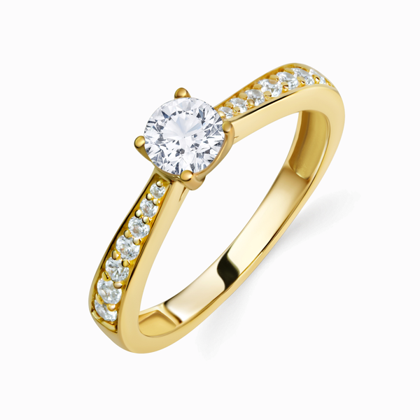 Promise-Ring mit 15 Zirkonia Gold 333/000