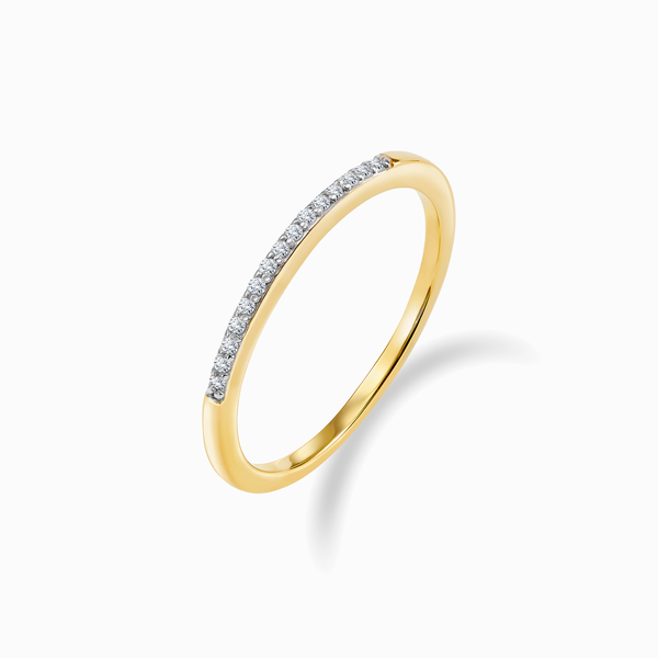 Promise-Ring mit 15 Zirkonia - Gold