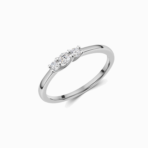 Promise-Ring mit 3 Zirkonia - Silber
