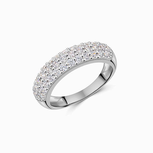 Promise-Ring mit 37 Zirkonia Silber