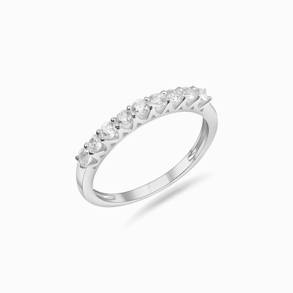 Promise-Ring mit 9 Zirkonia Silber