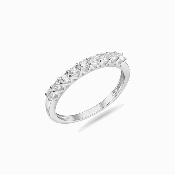 Promise-Ring mit 9 Zirkonia - Silber
