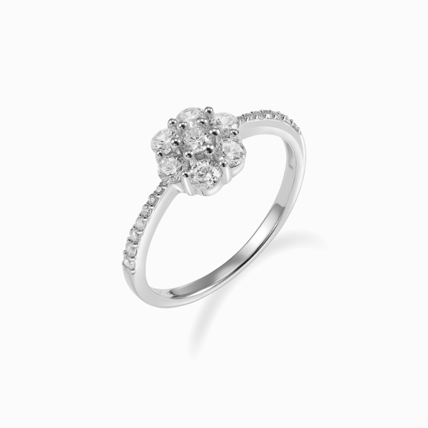 Promise-Ring mit 21 Zirkonia Silber