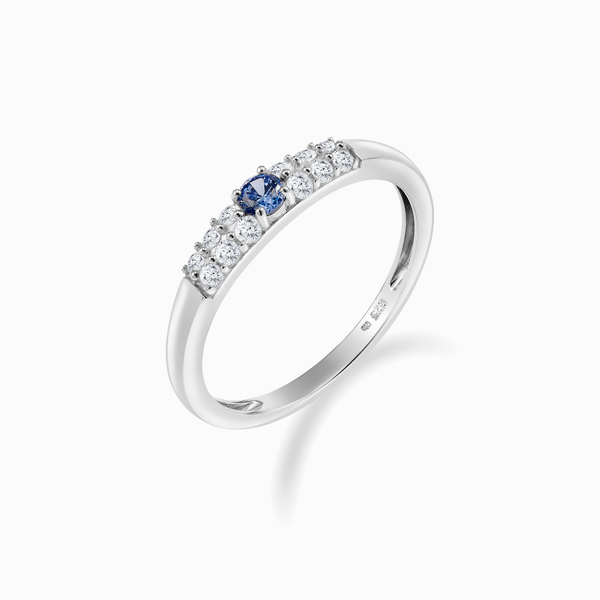 Promise-Ring mit 13 Zirkonia Silber