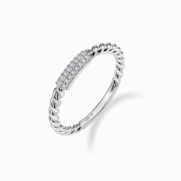 Promise-Ring twisted 24 Zirkonia Silber