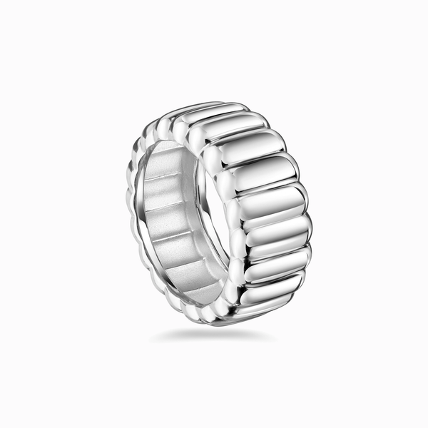 Promise-Ring Bold Striped Silber