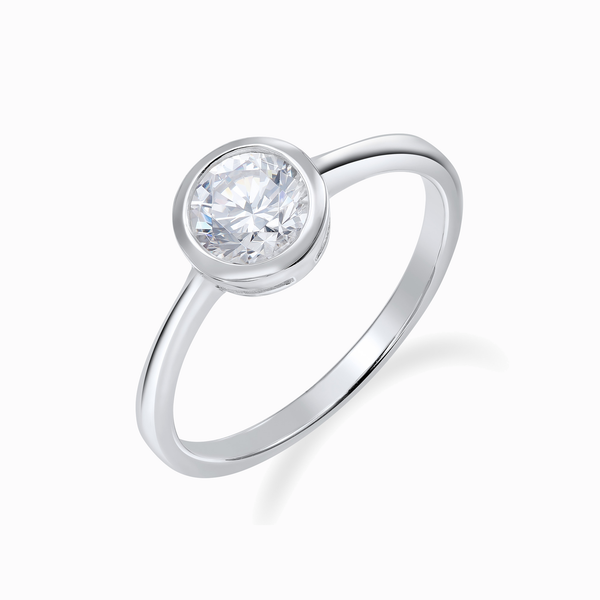 Promise-Ring Solitär Zirkonia 6mm Silber