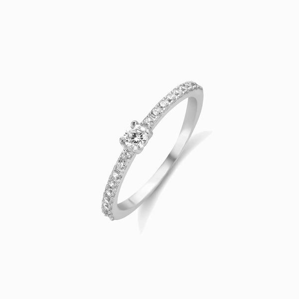 Promise-Ring mit 19 Zirkonia - Silber