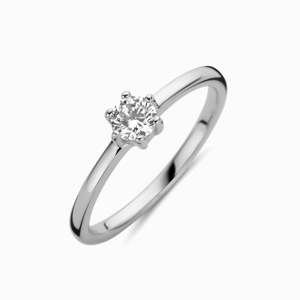 Promise-Ring Solitär mit Zirkonia 4mm Silber