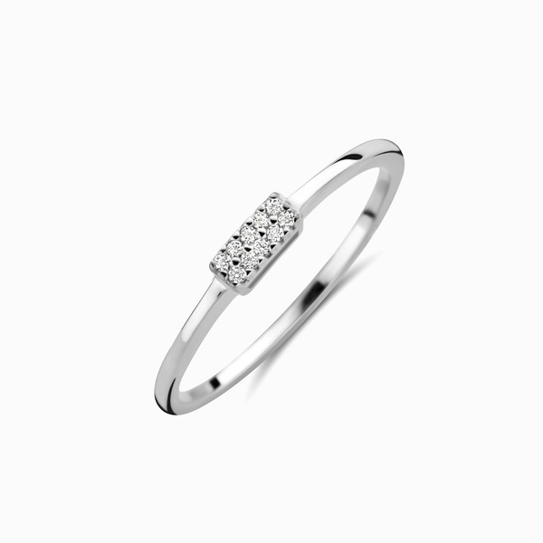 Promise-Ring Bar 10 Zirkonia Silber
