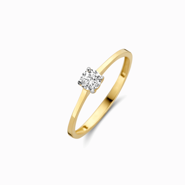 Promise-Ring mit Zirkonia 4mm - Gold