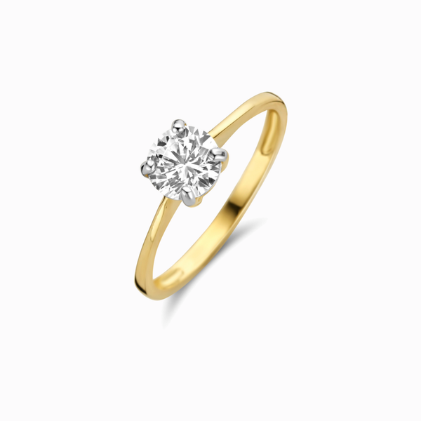 Promise-Ring mit  Zirkonia 6mm - Gold