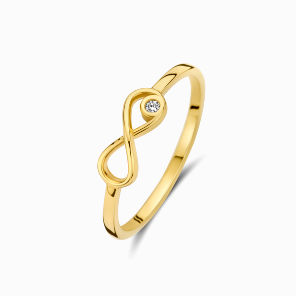 Promise-Ring mit Endless mit Zirkonia - Gold