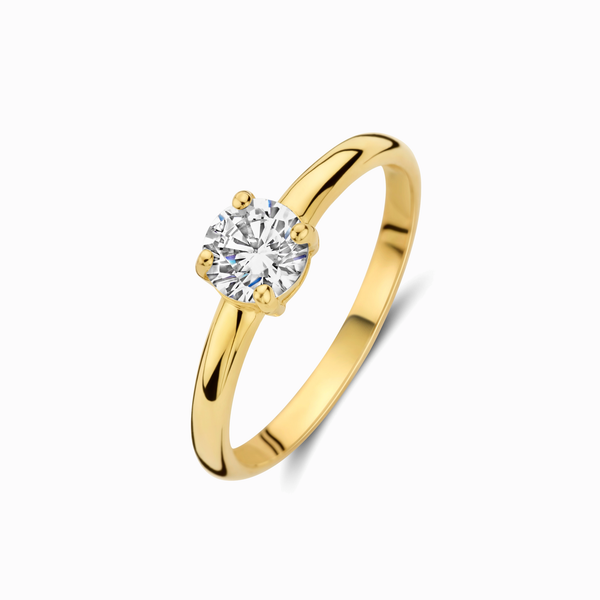 Promise-Ring mit Zirkonia 5mm - Gold