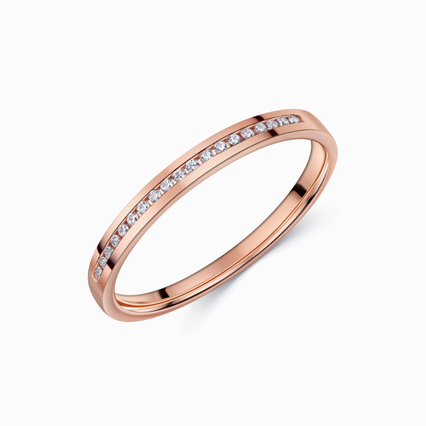 Promise-Ring mit 19 Zirkonia - Roségold