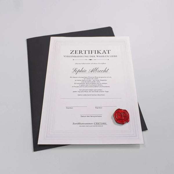 Promise Zertifikat ohne Rahmen