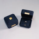 Elegante Samt-Ringbox in Blau OnePromise