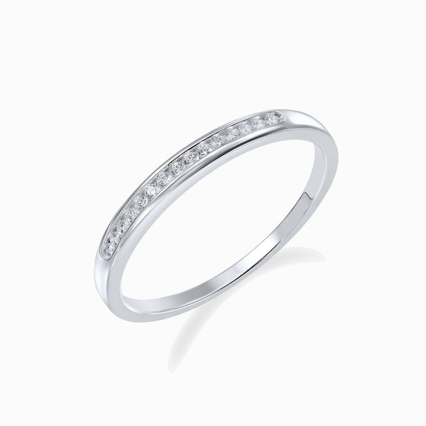 Promise-Ring mit 15 Zirkonia - Silber